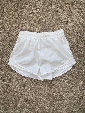 Nike Women's White Athletic Dri-Fit Running Shorts Workout Elastic Waist Small
